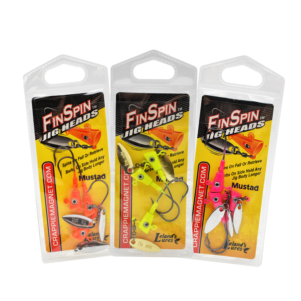 Leland's Lures Crappie Magnet Fin Spin Eyehole Jig Head - FishUSA