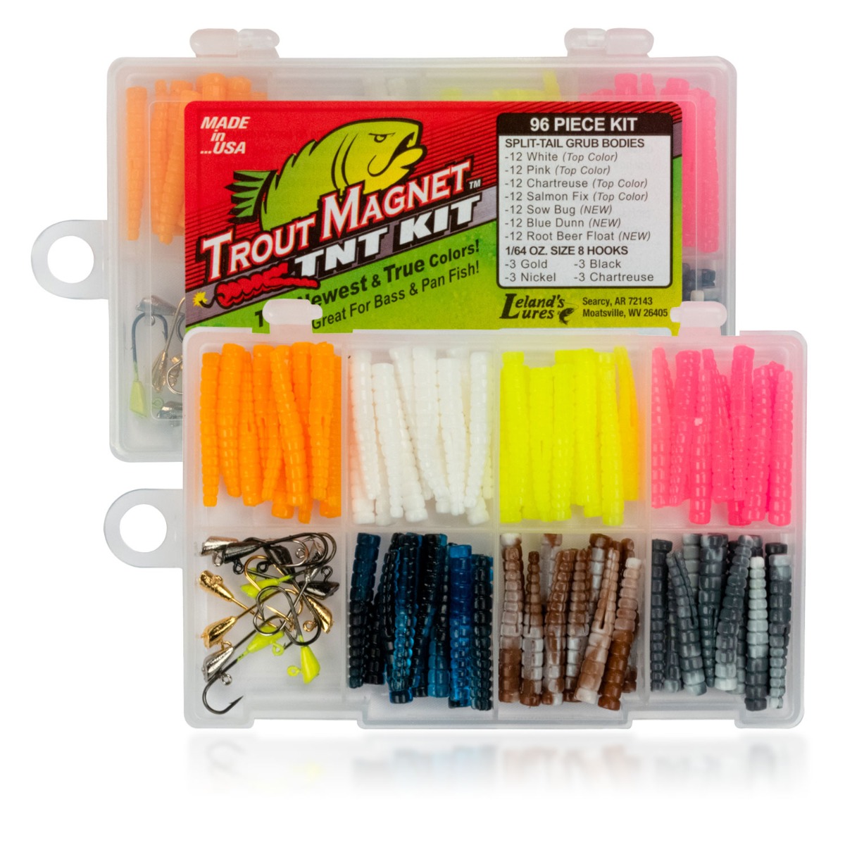 Buy Trout Magnet Mini Kit - 70 Grub Bodies and 15 Size 14 Hooks online