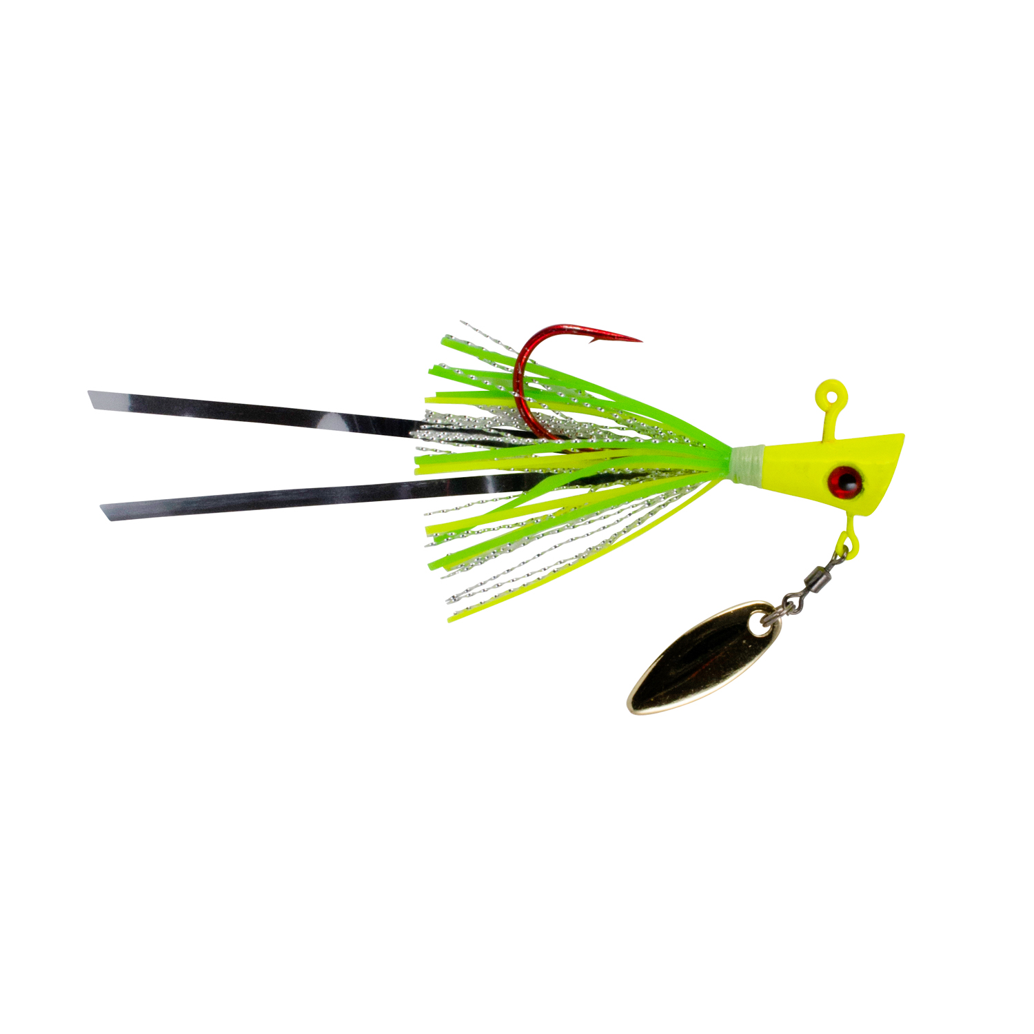 Crappie Magnet Fin Spin Eye Hole 1/8oz Underspin Jighead Chartreuse