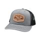 Trout Magnet Hat- Gray/Black Leather Patch