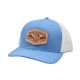 Trout Magnet Hat- Blue/White Leather Patch