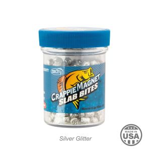 Crappie Magnet Slab Bites-Silver Glitter