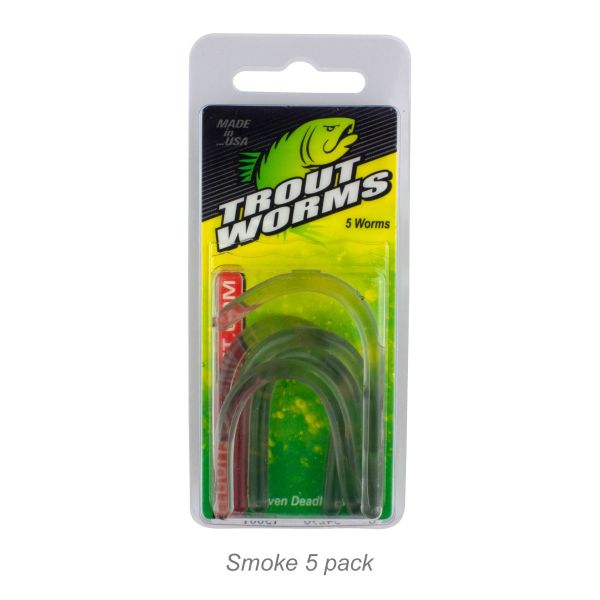 Trout Worm 5pc Pack-Smoke