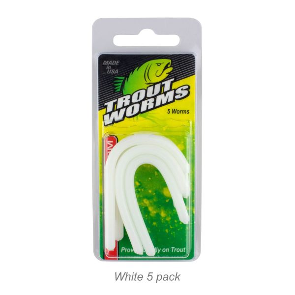 Trout Worm 5pc Pack-White