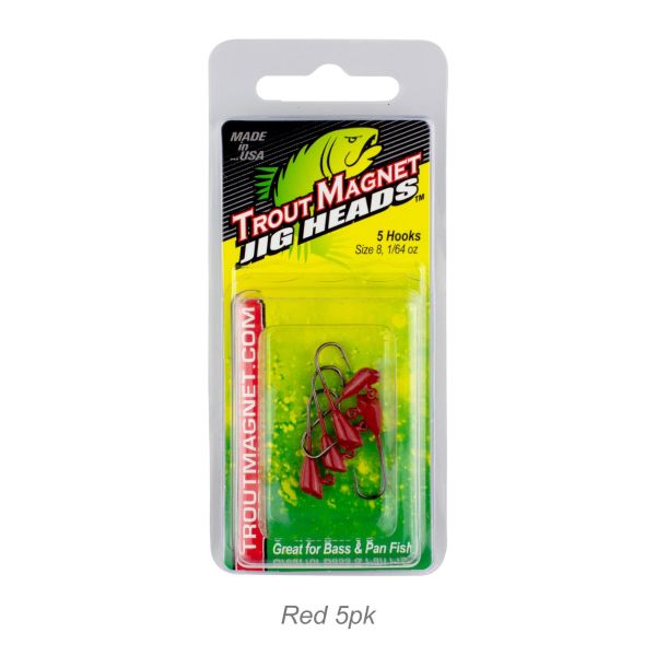 Trout Magnet Jig Head-1/64oz Red 5pk