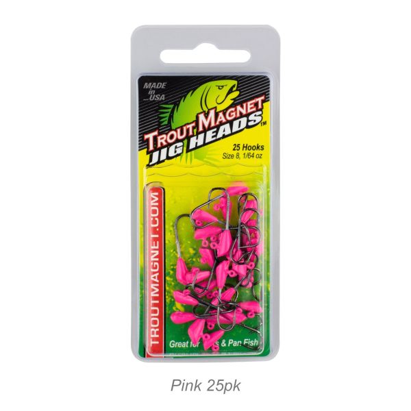 Trout Magnet Jig Head-1/64oz Pink 25pk