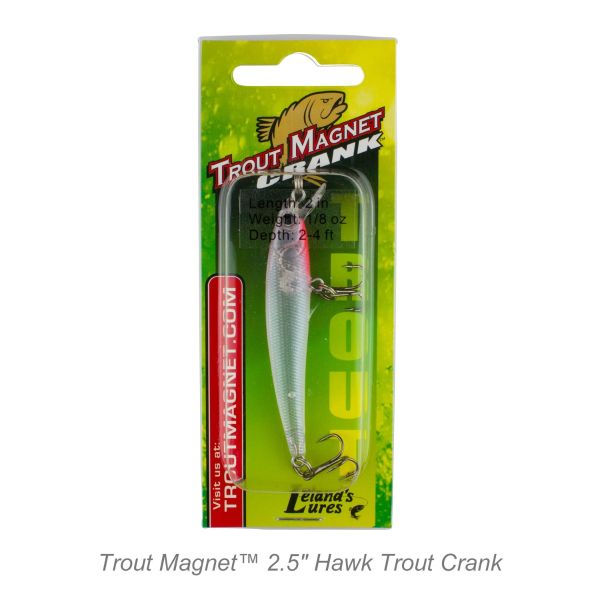 Trout Magnet 2.5 Trout Crank Top Water Fishing Bait, Runs 2-4 Feet Depth,  With Small Rattles For High Effectiveness, Great Fishing Lure For