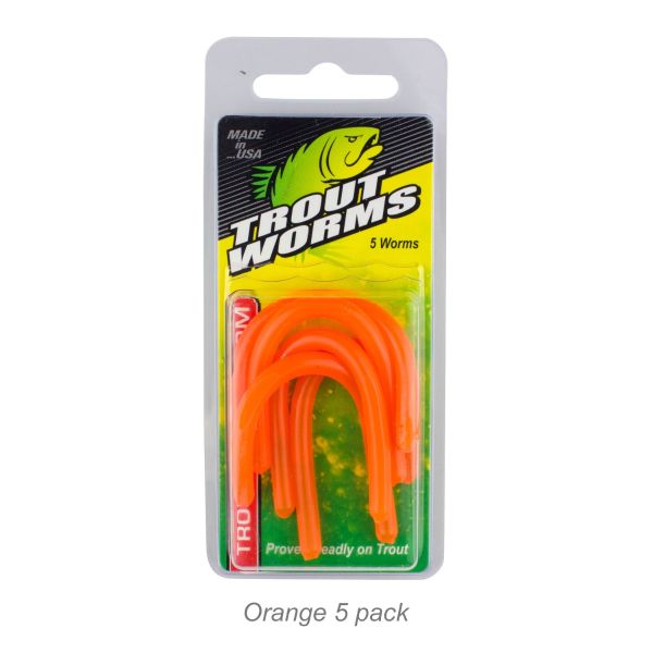 Trout Worm 5pc Pack-Orange