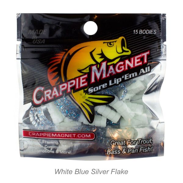 Crappie Magnet 15pc Body Pack-White/Blue & Silver Flake