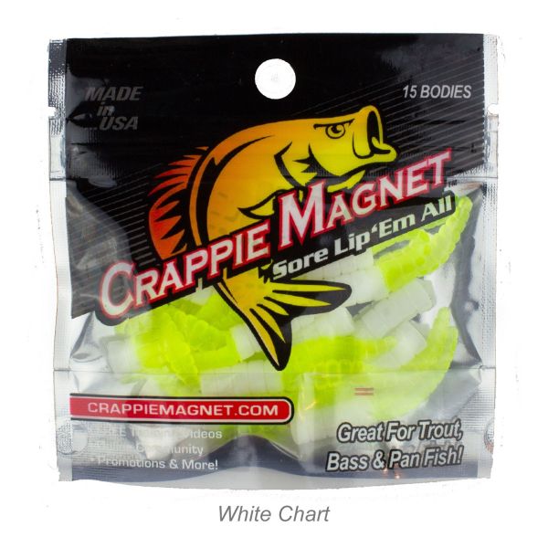 Crappie Magnet 15pc Body Pack-White/Chartreuse