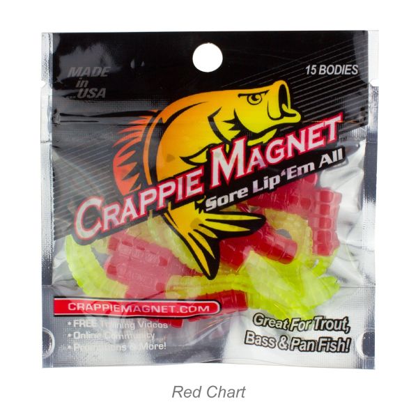 Crappie Magnet 15pc Body Pack-Red/Chartreuse