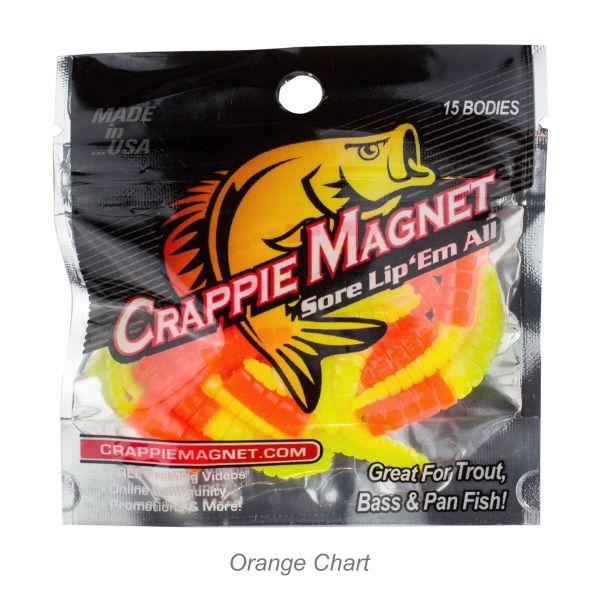Crappie Magnet 15pc Body Pack-Orange/Chartreuse