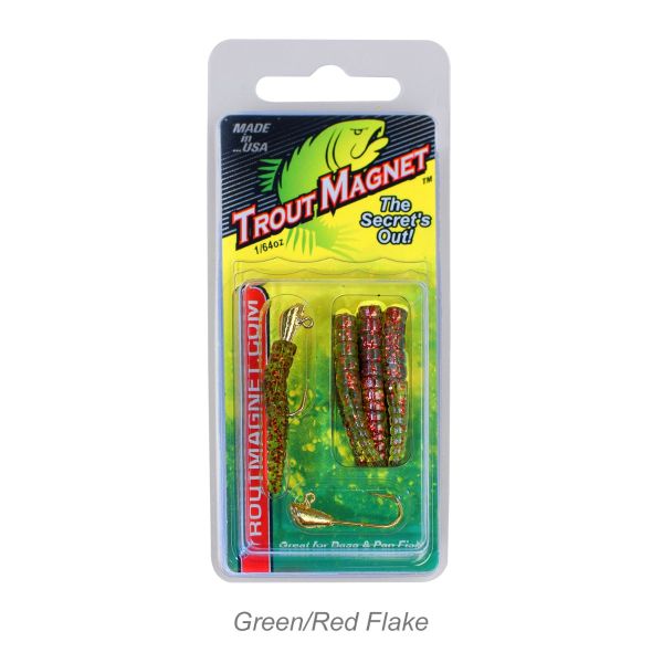 Trout Magnet 9pc Pack-Green/Red Flake