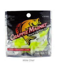 Crappie Magnet 15pc Body Pack-White/Chartreuse 