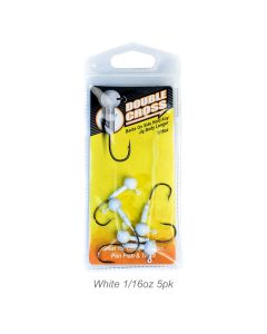 Double Cross Jig Head-White 1/16oz 5pk