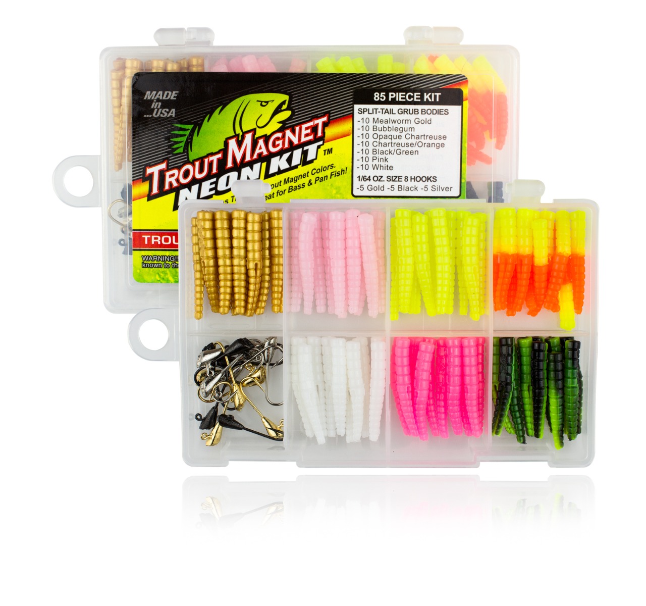 Trout Magnet 50-Piece Split-Tail Grub Body Pack 