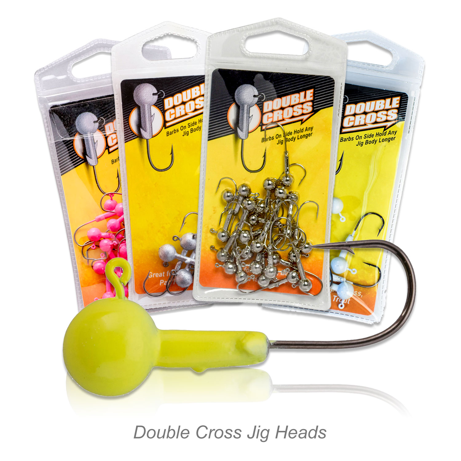 White 1/16 ounce, Crappie Magnet Double Cross 25 Packs Jig Heads 